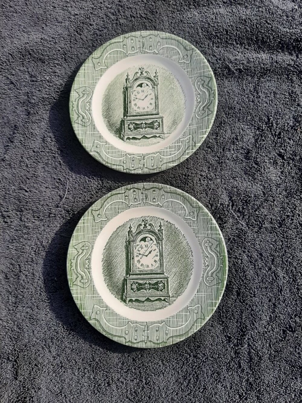 VTG Set of 2 The Old Curiosity Shop' 6” Bread/Dessert Plates Green